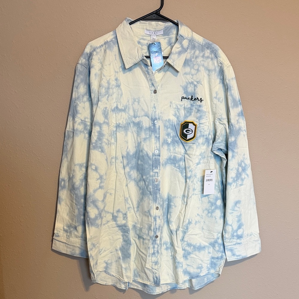 Green Bay Packers Women’s Tie-Dye Denim Shirt